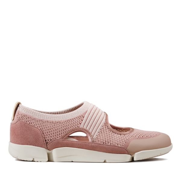 Clarks Womens Tri Tone Flat Shoes Mauve | USA-2179365